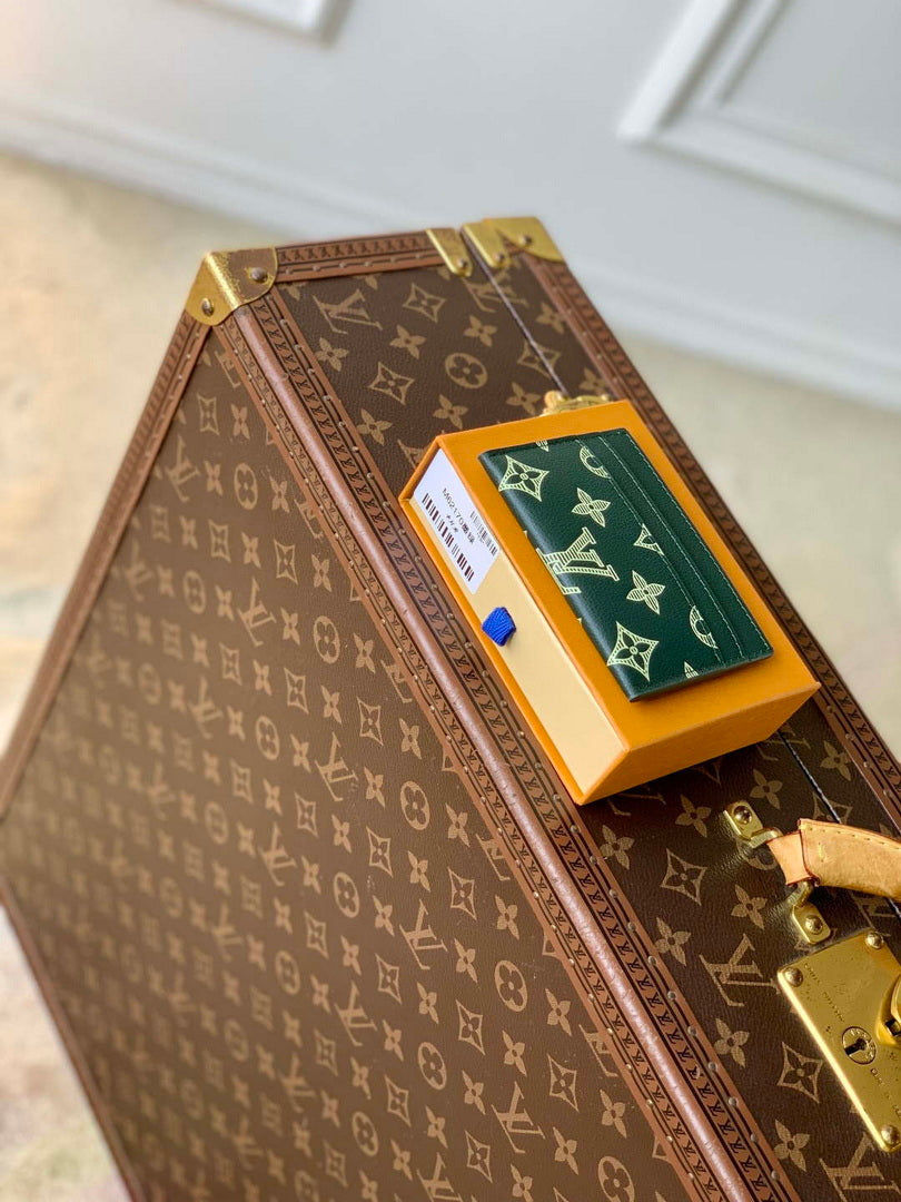 LV M62170 Louis Vuitton Double Card Holder Forest Green