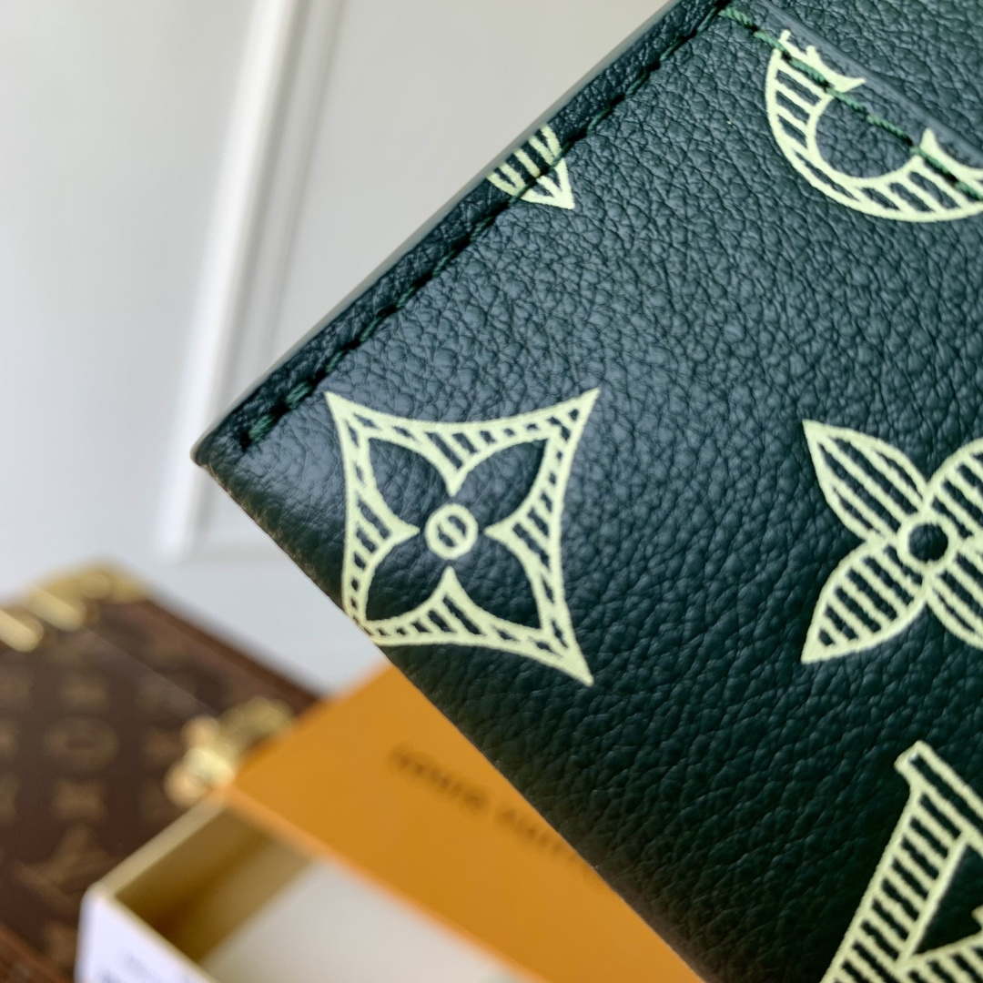 LV M62170 Louis Vuitton Double Card Holder Forest Green