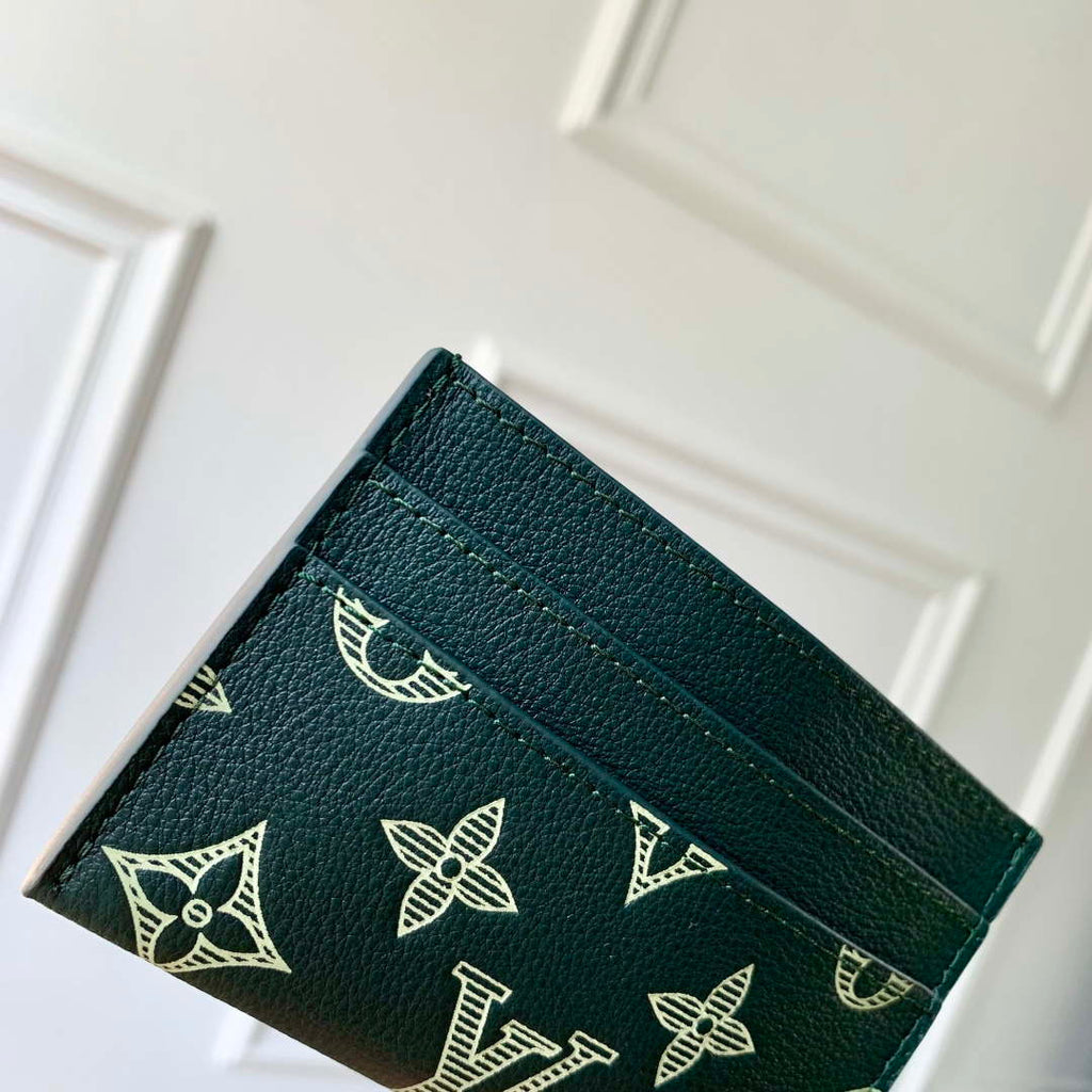 LV M62170 Louis Vuitton Double Card Holder Forest Green