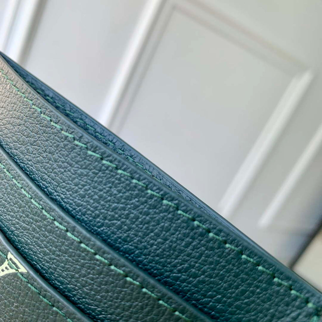 LV M62170 Louis Vuitton Double Card Holder Forest Green