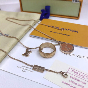 LV M62485 Louis Vuitton Monogram Charms Necklace Rose Gold - Default Title - View 7