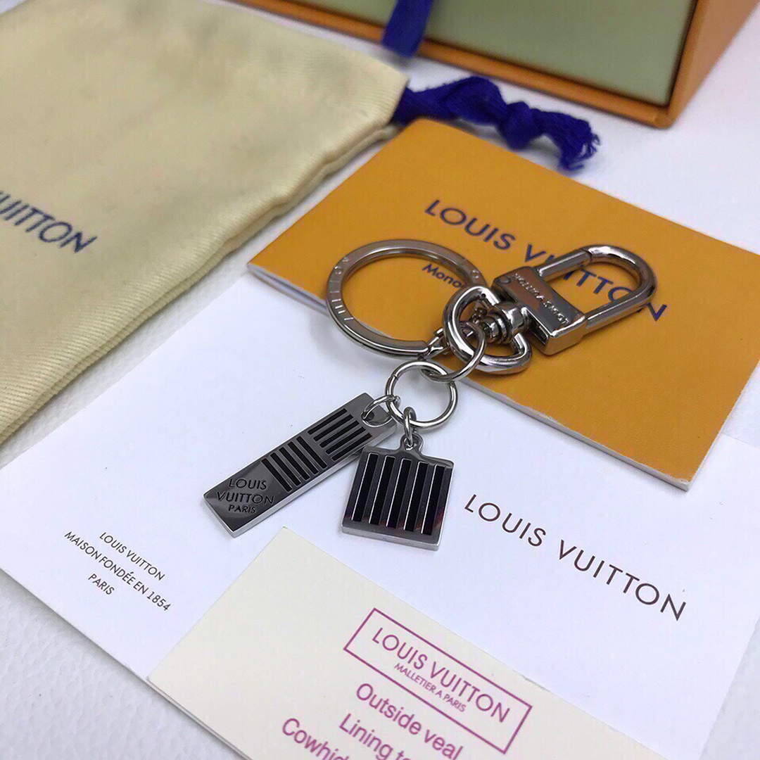 LV M62490 Louis Vuitton Damier Black Keychain - Default Title - View 1
