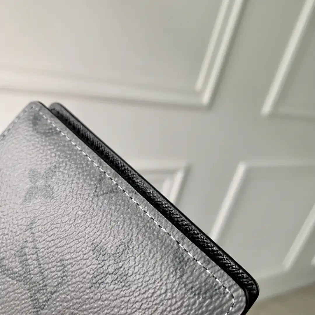 LV M63144 Louis Vuitton Pocket Organizer Coated Canvas Gray