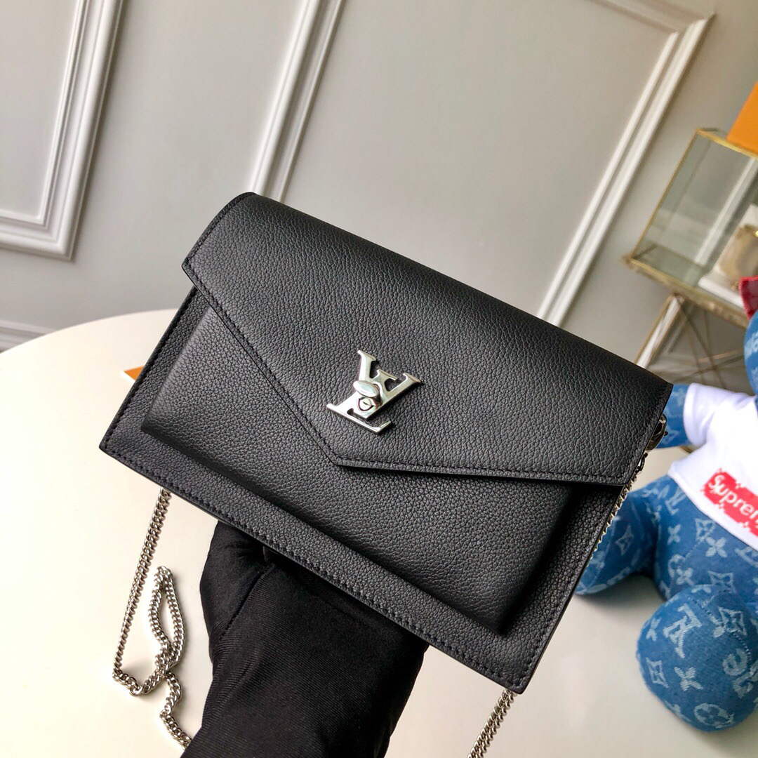 LV M63471 Louis Vuitton Mylockme Chain Pochette Black - Default Title - View 1