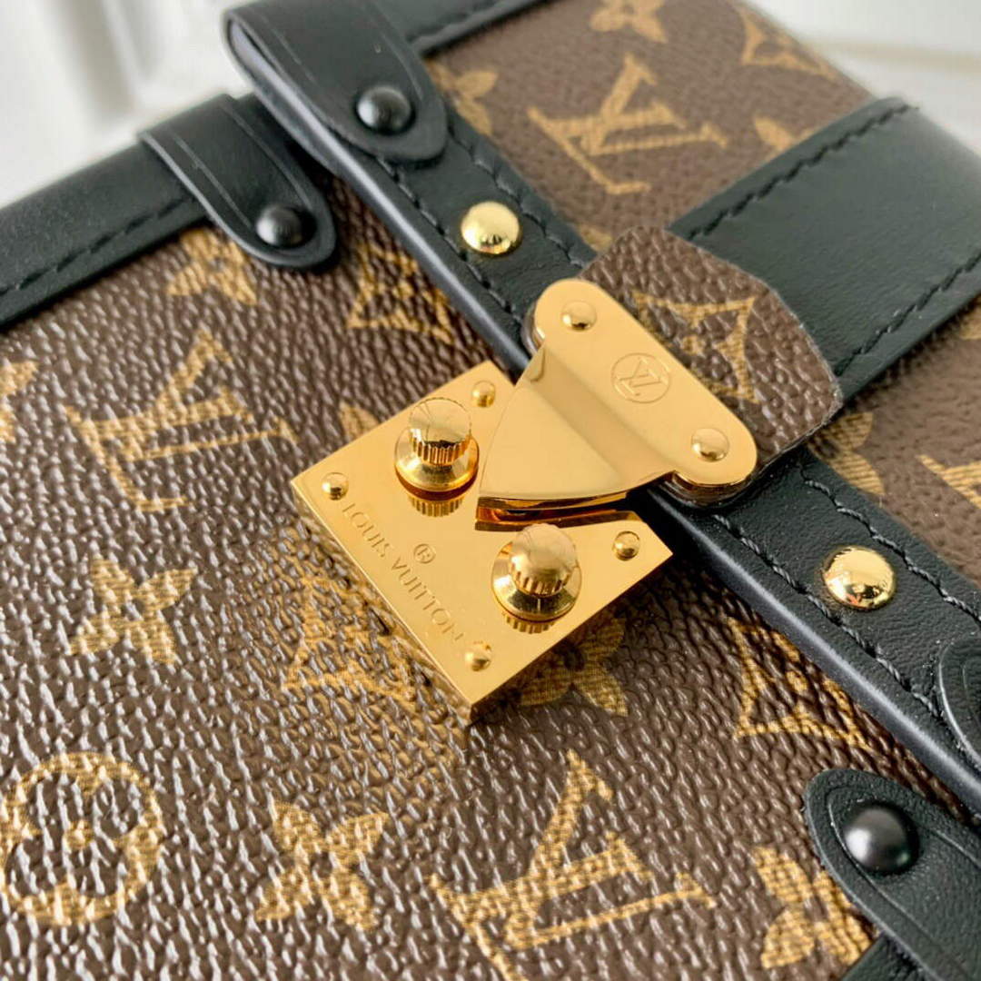 LV M63913 Louis Vuitton Vertical Trunk Pochette Bag Black - Default Title - View 4