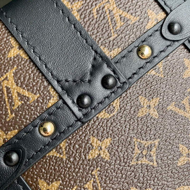LV M63913 Louis Vuitton Vertical Trunk Pochette Bag Black - Default Title - View 5