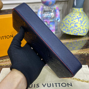 LV M64064 Louis Vuitton Felicie Pochette Monogram Empreinte Bag Black with Red - Default Title - View 4