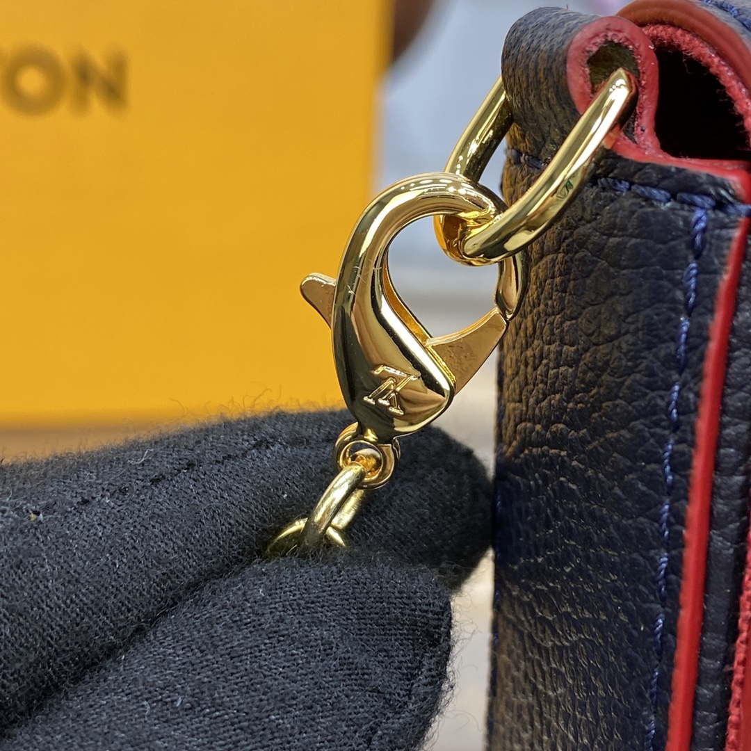 LV M64064 Louis Vuitton Felicie Pochette Monogram Empreinte Bag Black with Red - Default Title - View 7