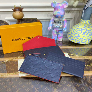 LV M64064 Louis Vuitton Felicie Pochette Monogram Empreinte Bag Black with Red - Default Title - View 8