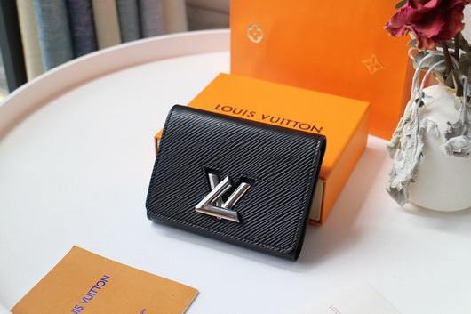 LV M64414 Louis Vuitton Twist Compact Wallet Epi Leather Black - luxibagsmall