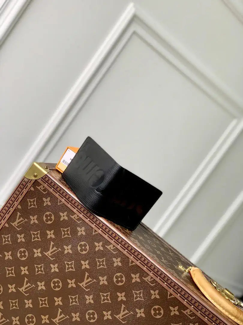 LV M67542 MULTIPLE Wallet Louis Vuitton x Supreme leather Black