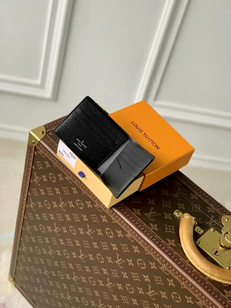 LV M67542 MULTIPLE Wallet Louis Vuitton x Supreme leather Black
