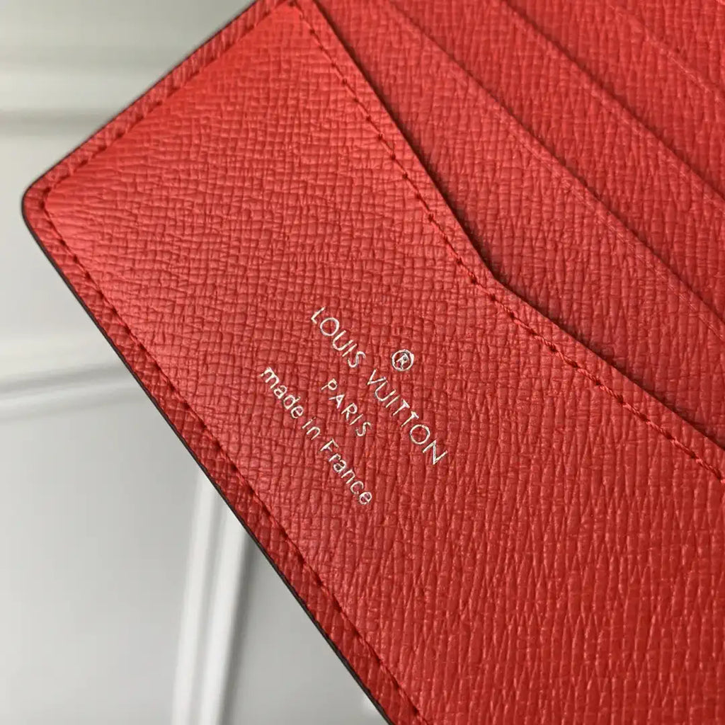 LV M67542 MULTIPLE Wallet Louis Vuitton x Supreme leather Red
