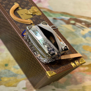 LV M68906 Louis Vuitton Mini Soft Trunk Bag Patent Silver - Default Title - View 8