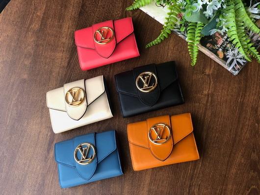 LV M69175 Louis Vuitton LV Pont 9 Compact Wallet Epi Leather Blue - luxibagsmall