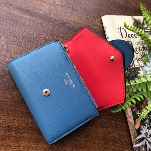 LV M69175 Louis Vuitton LV Pont 9 Compact Wallet Epi Leather Blue - luxibagsmall