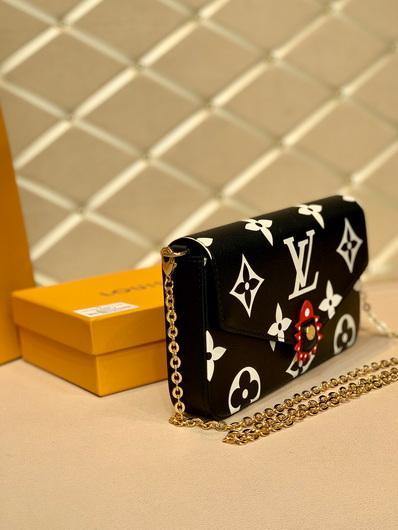 LV M69515 Louis Vuitton Crafty F¨¦licie Pochette Black - luxibagsmall