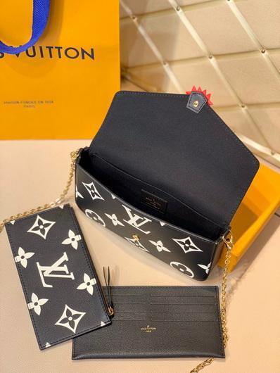 LV M69515 Louis Vuitton Crafty F¨¦licie Pochette Black - luxibagsmall