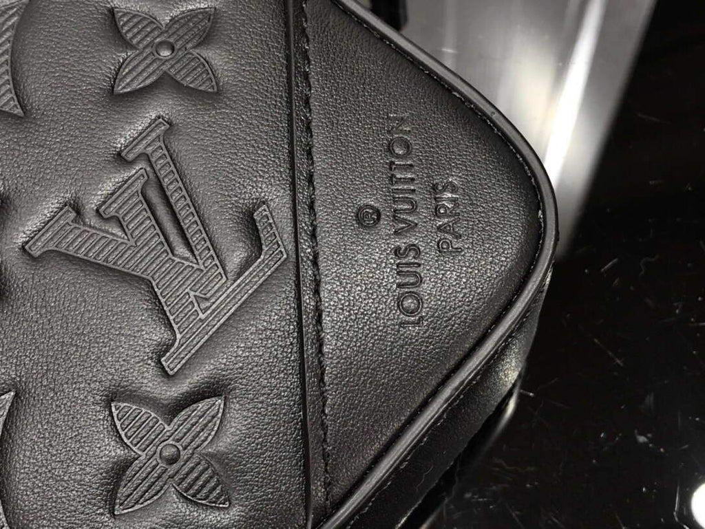 LV M69827 Louis Vuitton Duo Messenger Monogram Shadow Leather Black - luxibagsmall