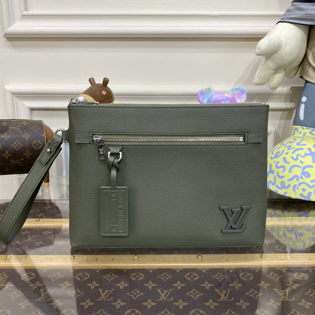 LV M69837 Louis Vuitton Takeoff Pouch Bag ArmyGreen - Default Title - View 1