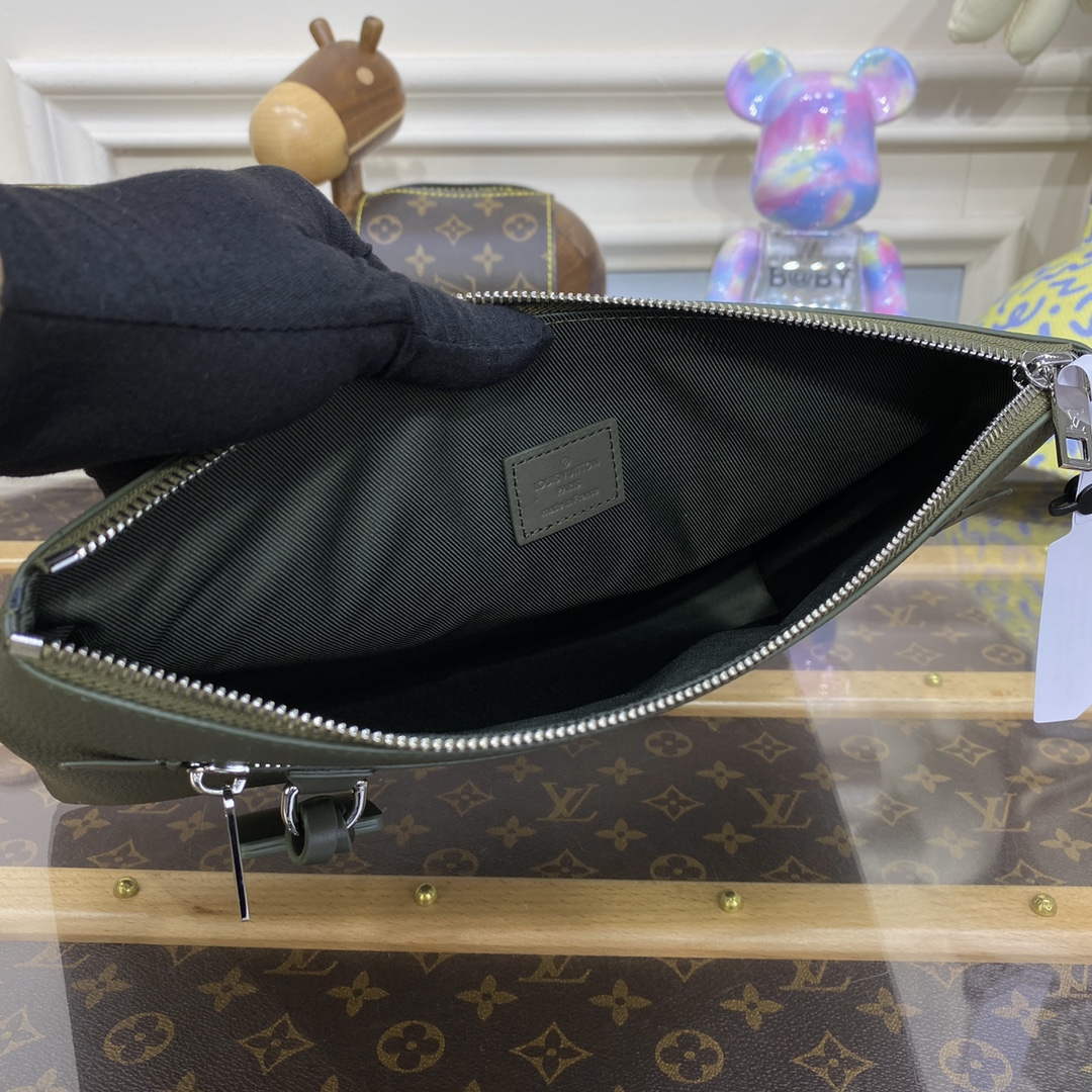 LV M69837 Louis Vuitton Takeoff Pouch Bag ArmyGreen - Default Title - View 9