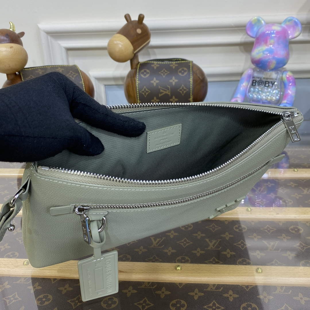 LV M69837 Louis Vuitton Takeoff Pouch Bag Asphalt gray