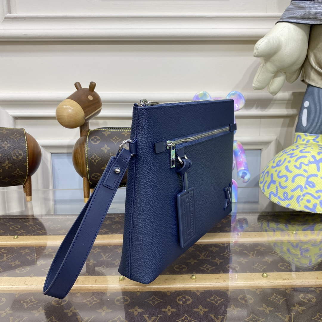 LV M69837 Louis Vuitton Takeoff Pouch Bag Blue - Default Title - View 3