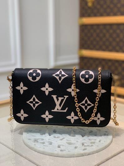 LV M80482 Louis Vuitton M69977 F¨¦licie Pochette Leather Black - luxibagsmall