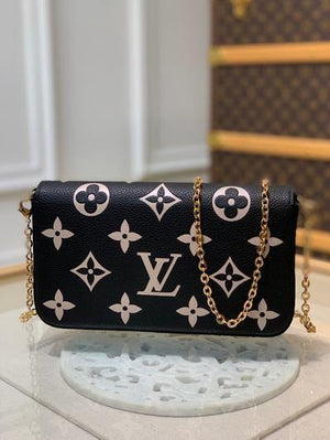 LV M80482 Louis Vuitton M69977 F¨¦licie Pochette Leather Black - luxibagsmall