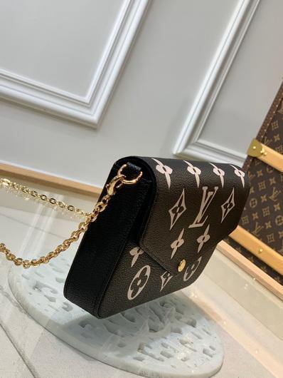 LV M80482 Louis Vuitton M69977 F¨¦licie Pochette Leather Black - luxibagsmall