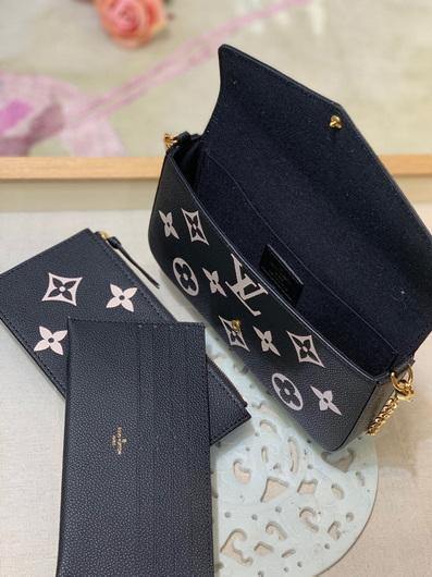 LV M80482 Louis Vuitton M69977 F¨¦licie Pochette Leather Black - luxibagsmall