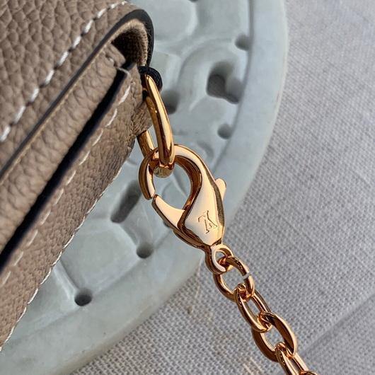 LV M69977 Louis Vuitton M80482 F¨¦licie Pochette Leather Tourterelle GrayCream - luxibagsmall