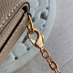 LV M69977 Louis Vuitton M80482 F¨¦licie Pochette Leather Tourterelle GrayCream - luxibagsmall