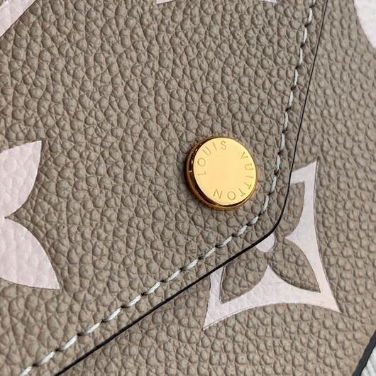 LV M69977 Louis Vuitton M80482 F¨¦licie Pochette Leather Tourterelle GrayCream - luxibagsmall