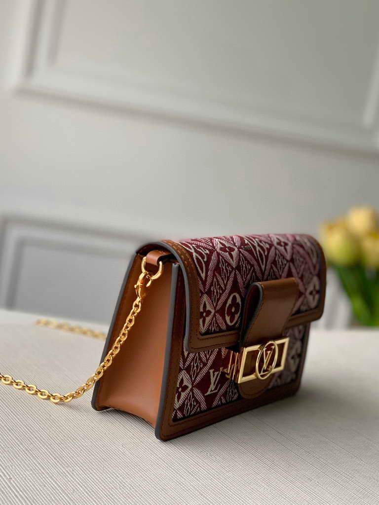 LV M69992 Louis Vuitton  Since 1854 Dauphine Chain Wallet Monogram Red