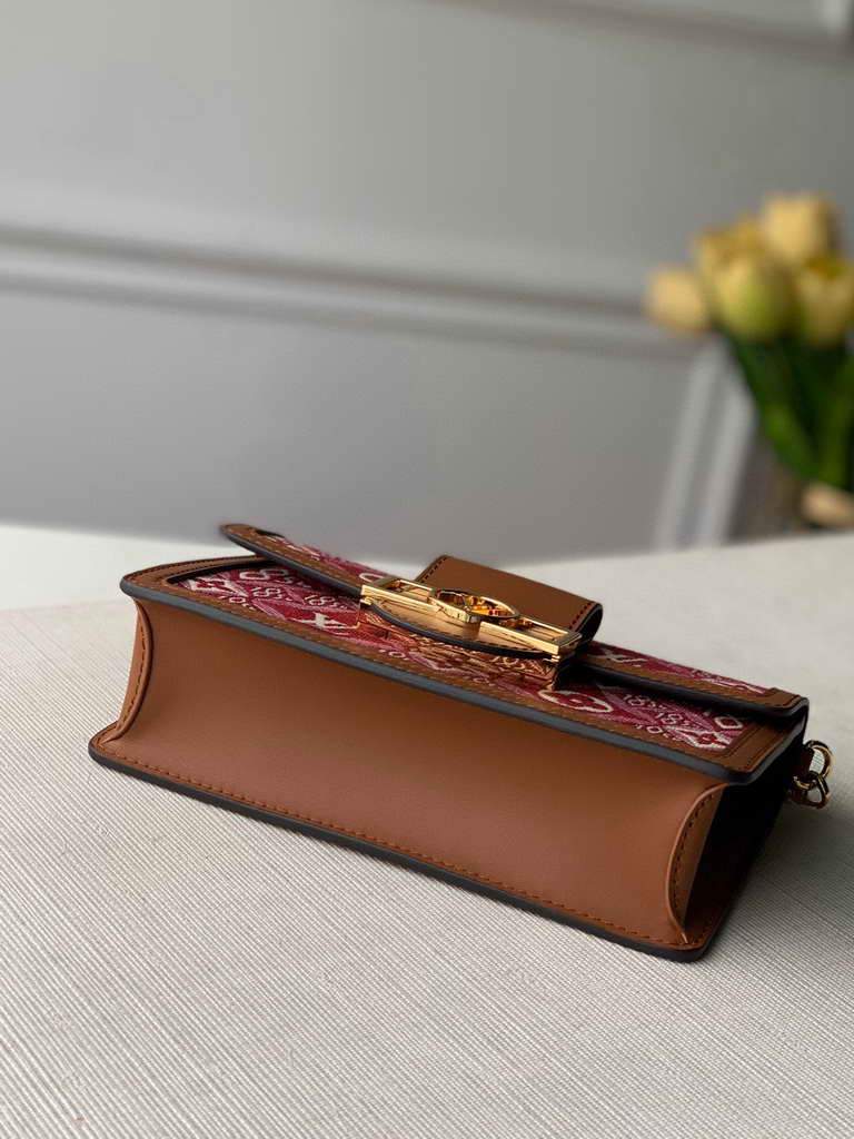 LV M69992 Louis Vuitton  Since 1854 Dauphine Chain Wallet Monogram Red
