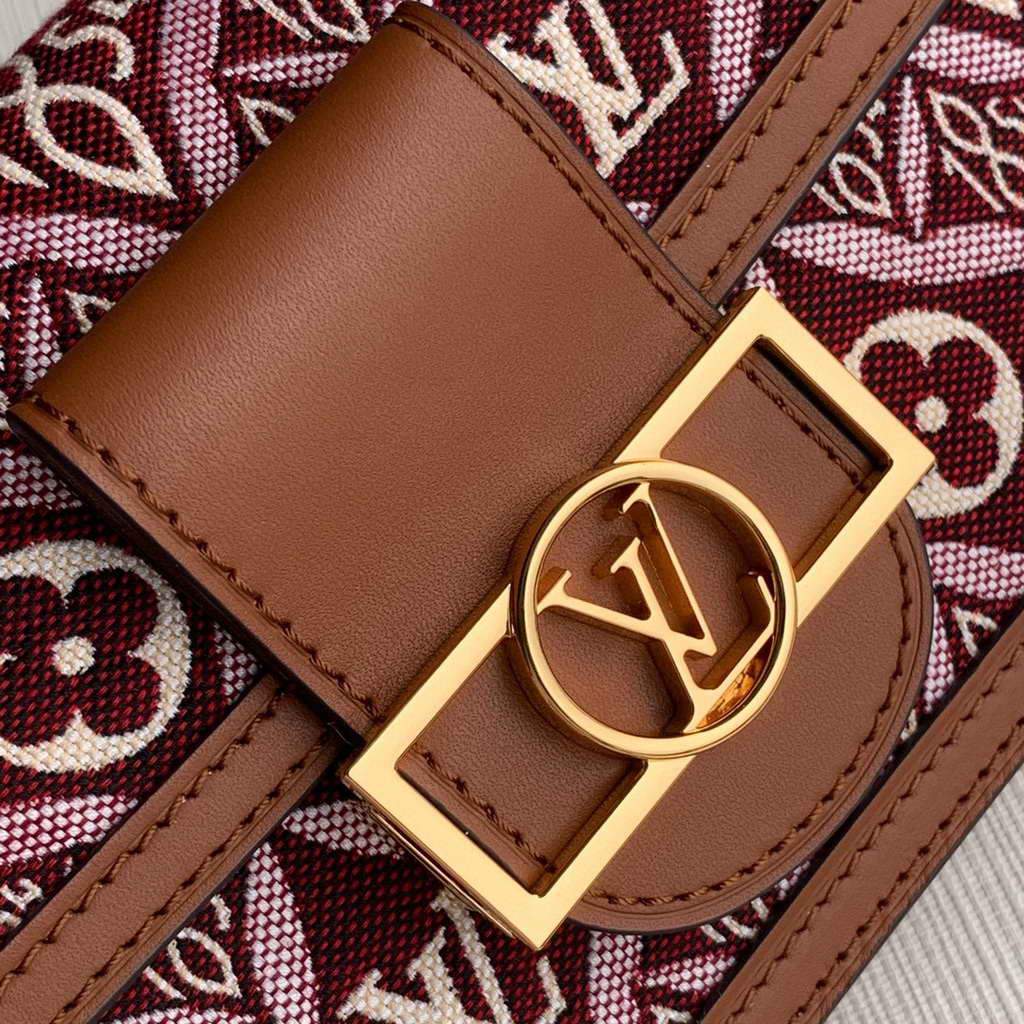 LV M69992 Louis Vuitton  Since 1854 Dauphine Chain Wallet Monogram Red