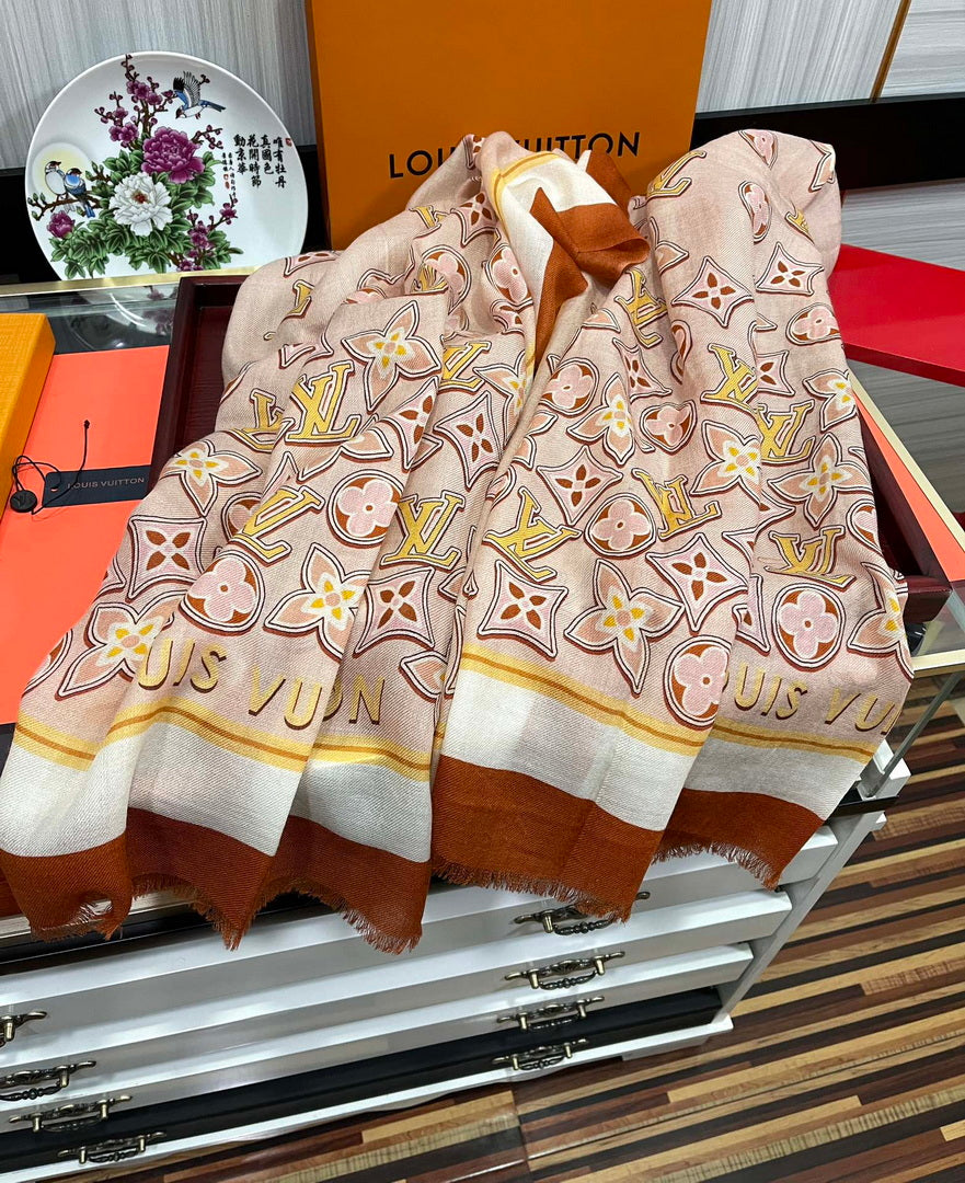 LV M73675 Louis Vuitton Fashion Printing Scarf Stole L60182