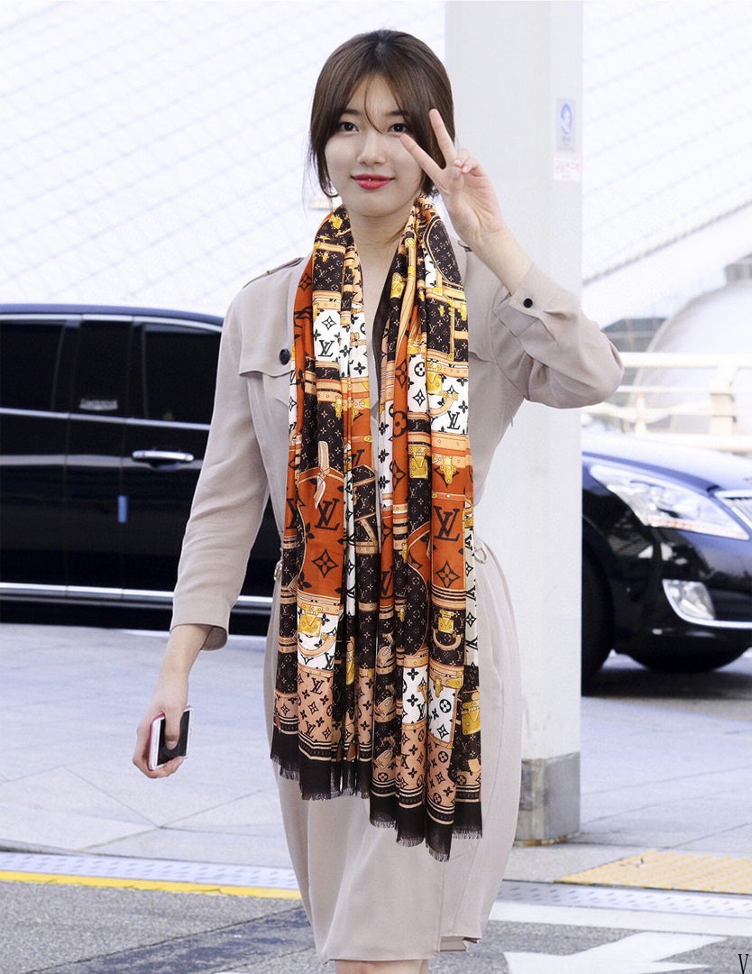 LV M73675 Louis Vuitton Fashion Printing Scarf Stole L60183