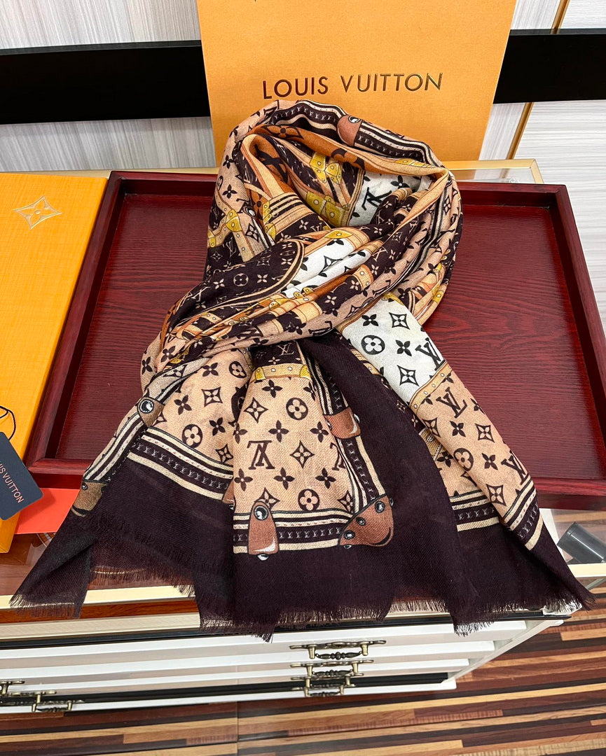 LV M73675 Louis Vuitton Fashion Printing Scarf Stole L60183
