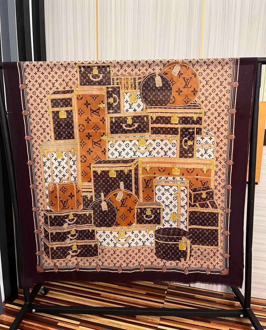 LV M73675 Louis Vuitton Fashion Printing Scarf Stole L60183