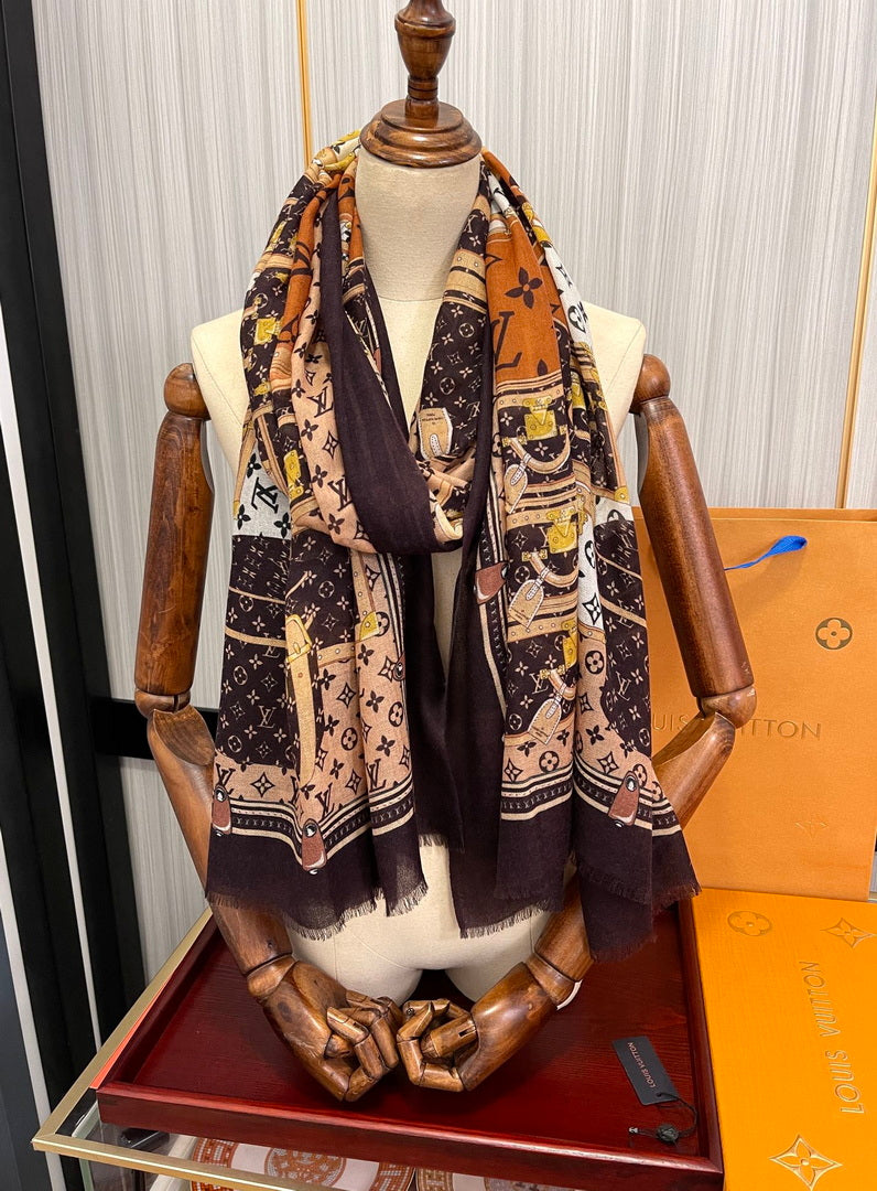 LV M73675 Louis Vuitton Fashion Printing Scarf Stole L60183 - Default Title - View 1