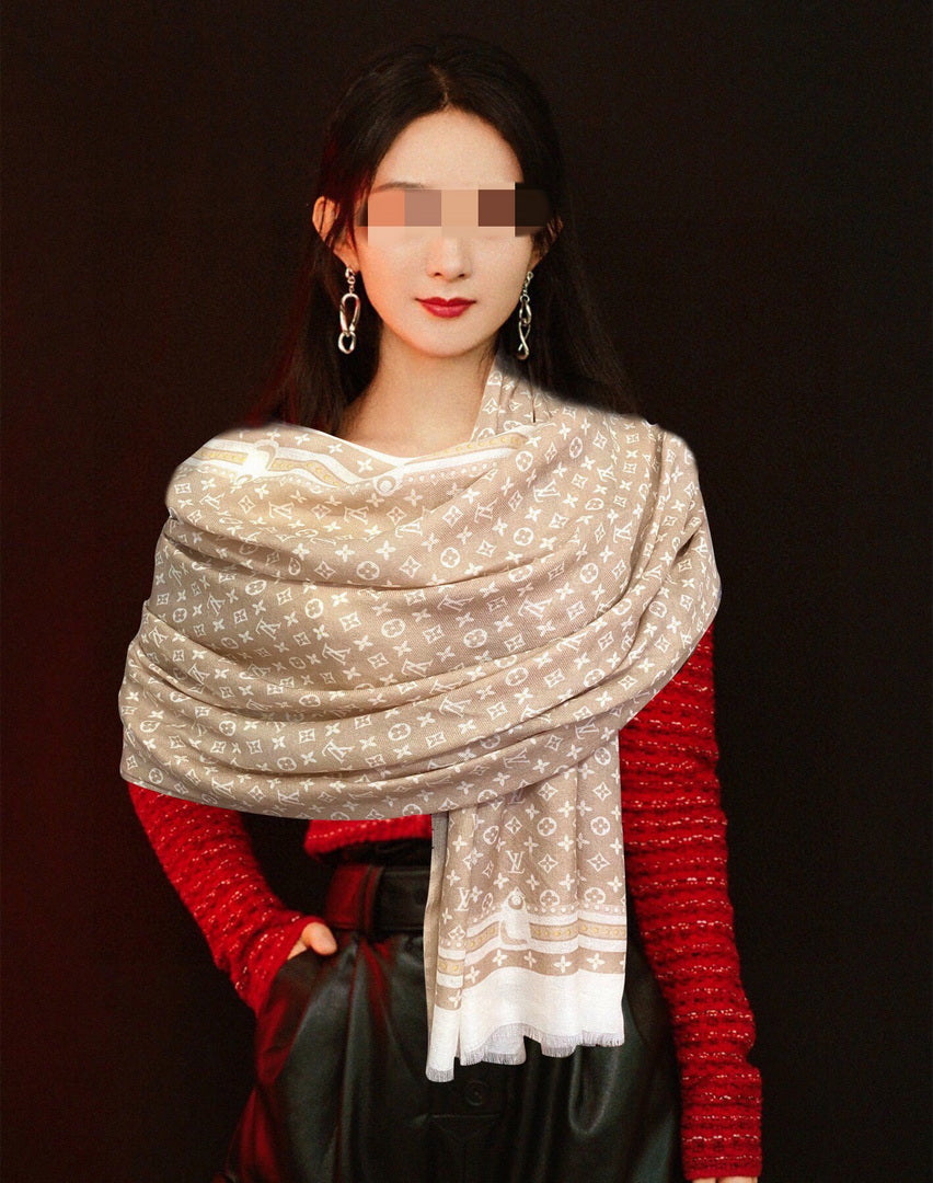 LV M73675 Louis Vuitton Fashion Printing Scarf Stole L60185