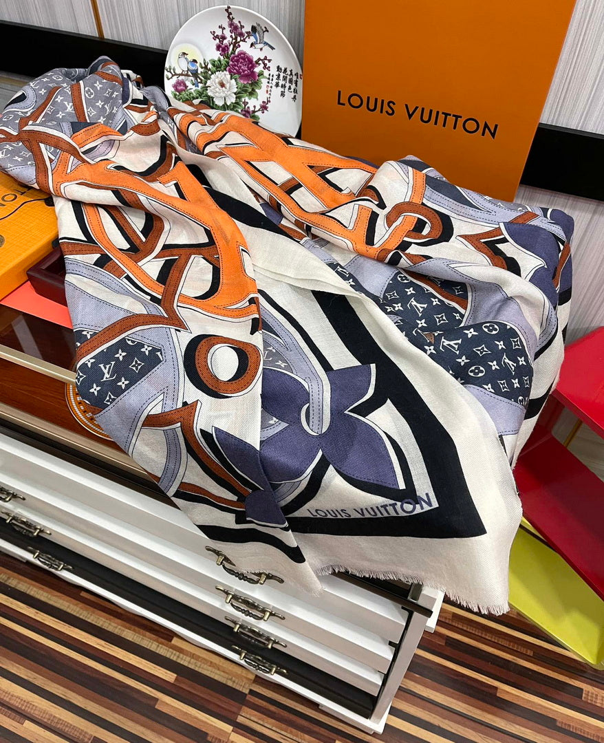 LV M73675 Louis Vuitton Fashion Printing Scarf Stole L60187