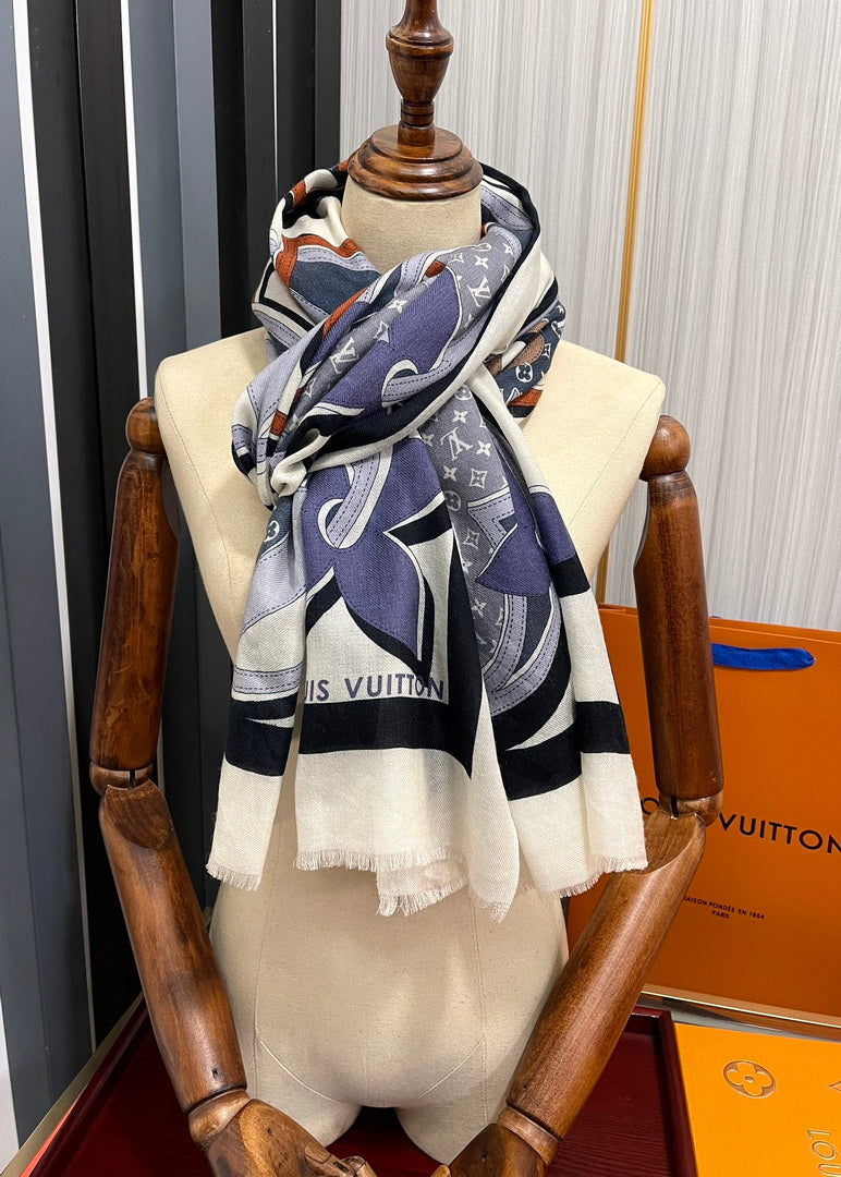 LV M73675 Louis Vuitton Fashion Printing Scarf Stole L60187