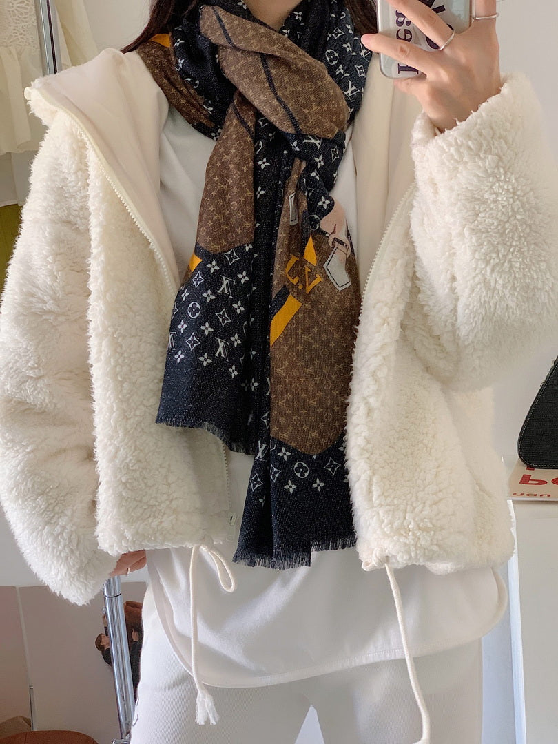 LV M73675 Louis Vuitton Fashion Printing Scarf Stole L60189
