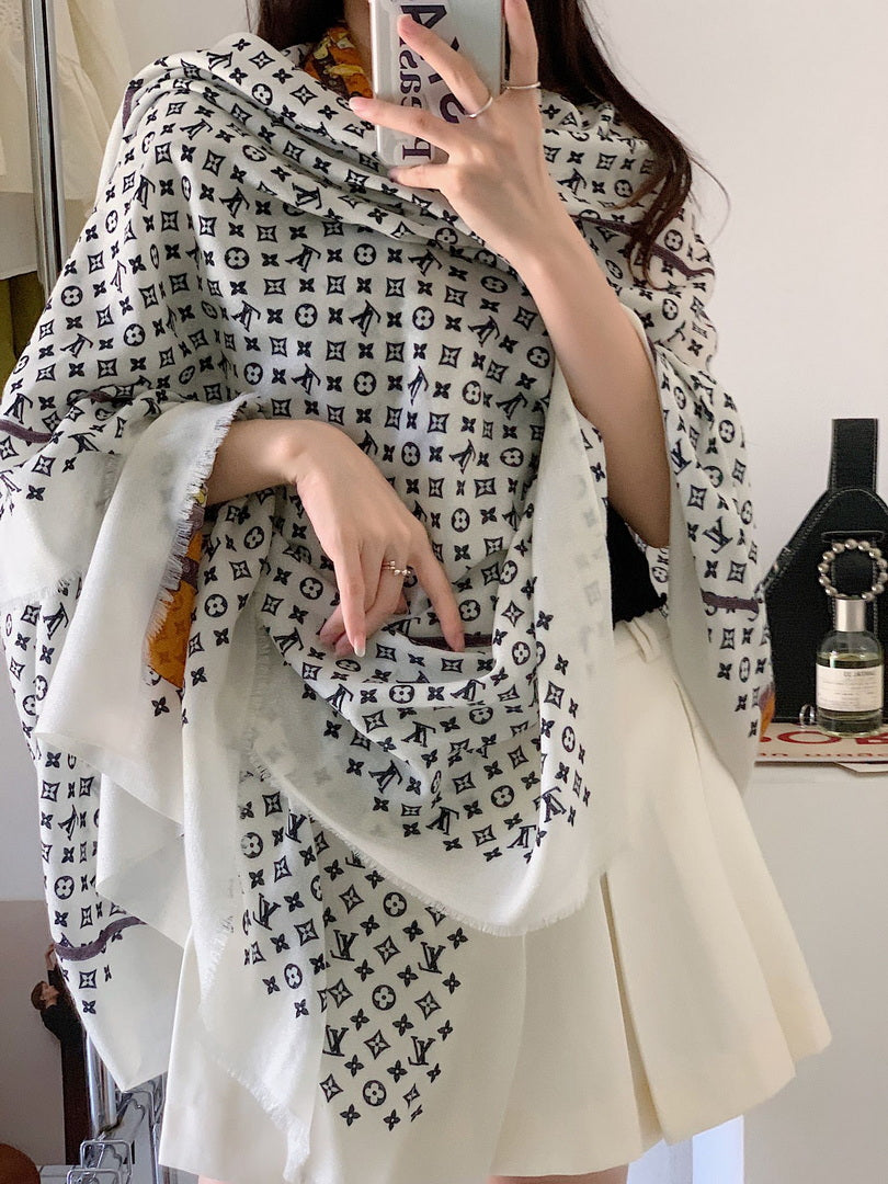 LV M73675 Louis Vuitton Fashion Printing Scarf Stole L60190