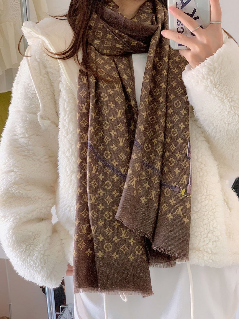 LV M73675 Louis Vuitton Fashion Printing Scarf Stole L60191 - Default Title - View 1