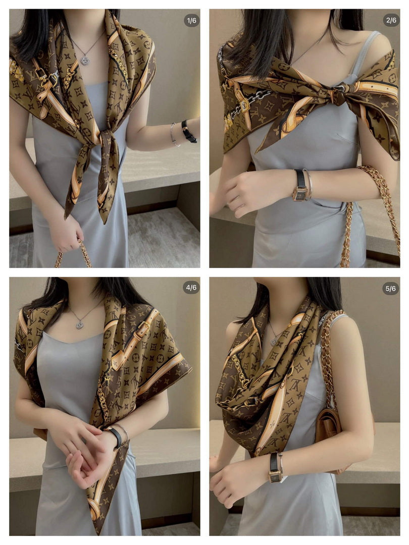 LV M78666 Louis Vuitton Monogram Confidential square Scarf L60197 - Default Title - View 1