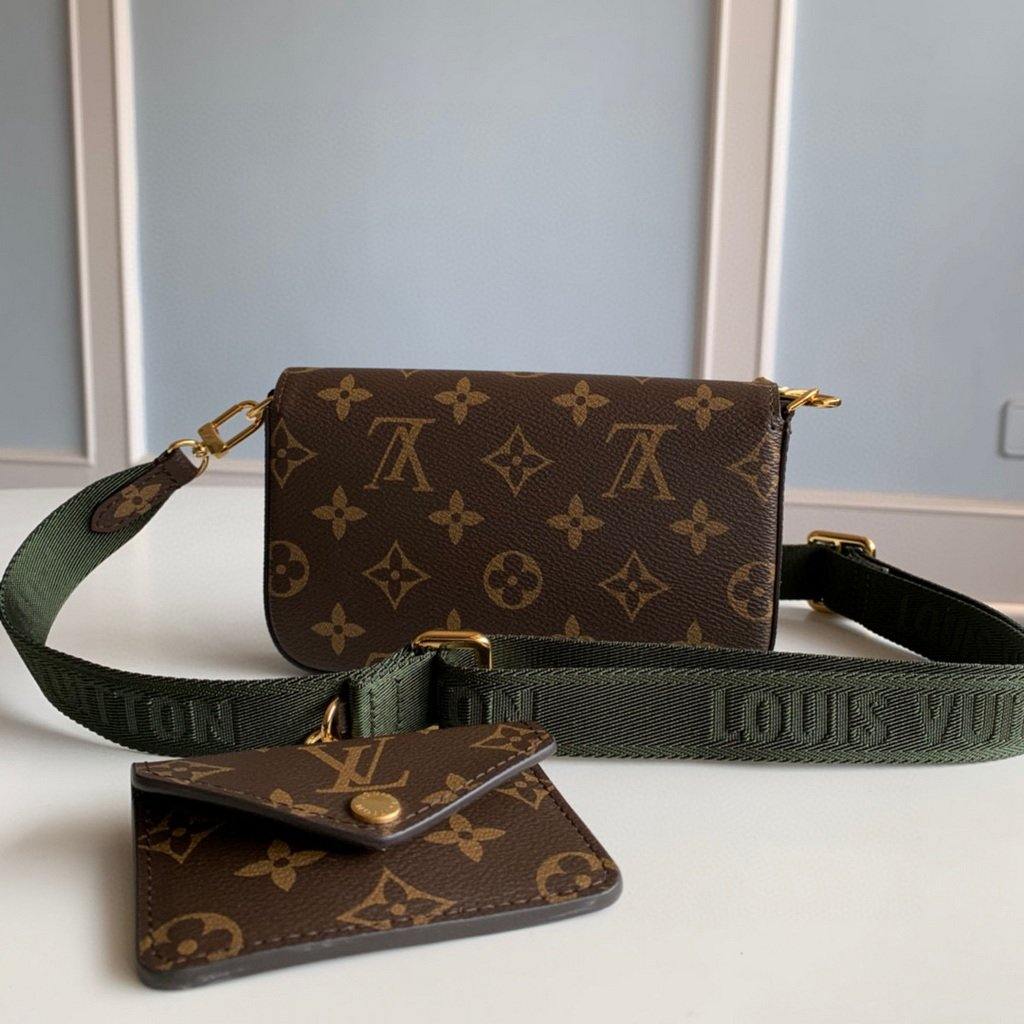LV M80091 Louis Vuitton Felicie Strap Go Monogram Bag Green - Voguebags